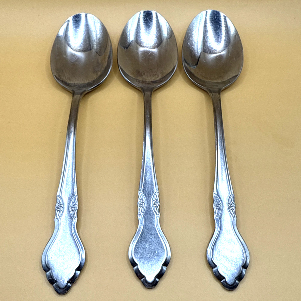 (3) Oneida Northland MUSETTE 6 7/8 Oval Soup Spoon Place Stainless Replacement